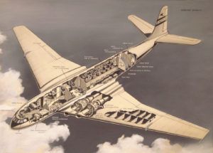 Cut-away image of the Comet Jet Airliner