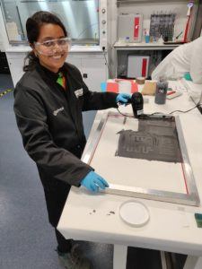 Working in the lab
