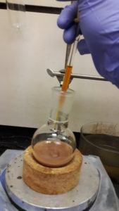 mixing the chemicals