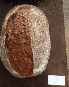 A loaf of brown bread labelled as "D"