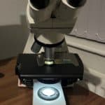 An image showing a high powered microscope.